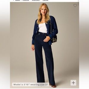 NWT J.Crew Navy Wide-Leg Corduroy Trouser